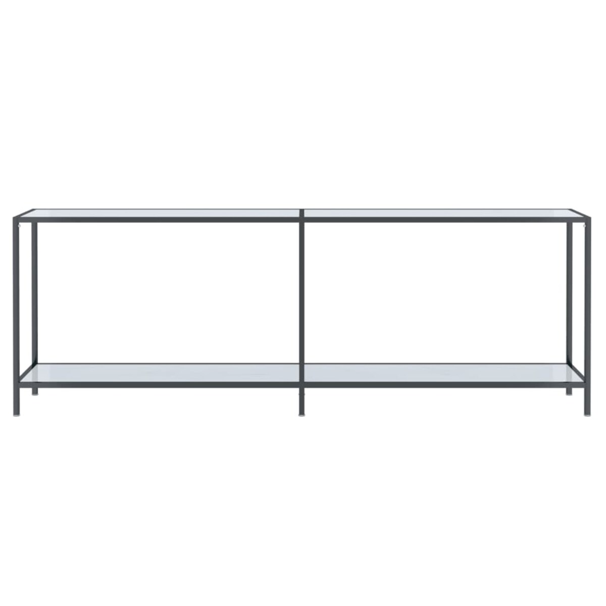 vidaXL Stolik konsolowy, biały, 220x35x75,5 cm, szkło hartowane