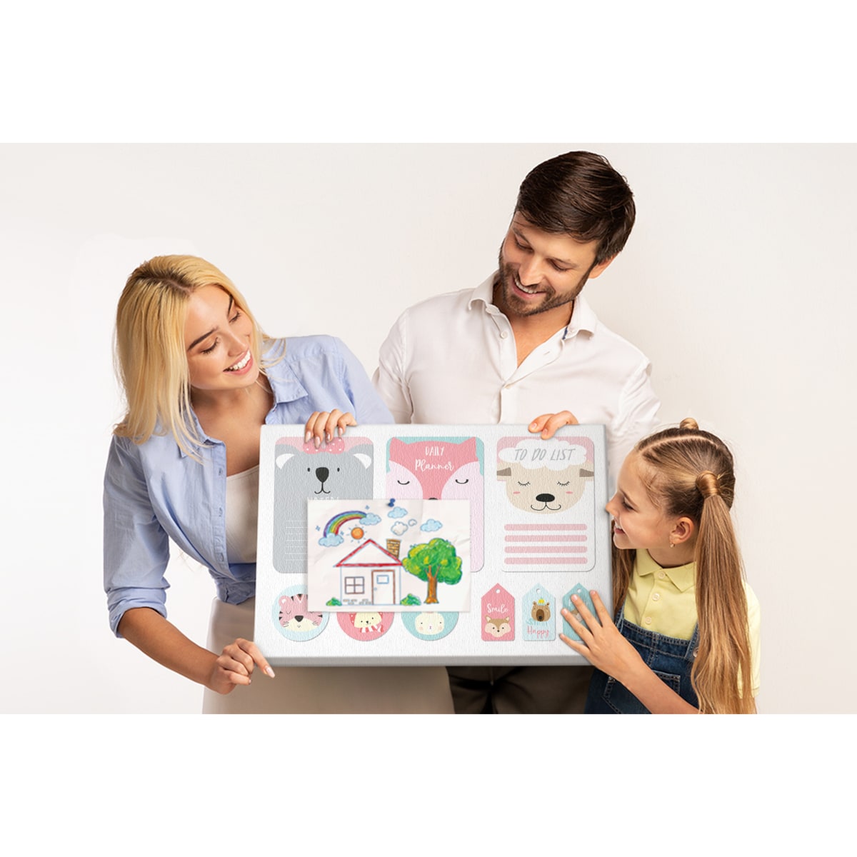 Tablica korkowa Zwierzątka 60x40cm - drewniane pinezki