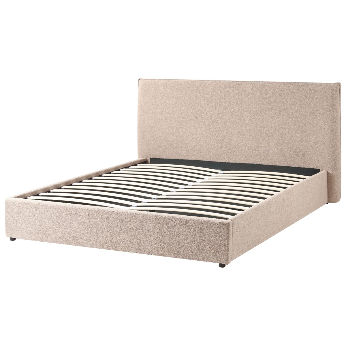 Łóżko z pojemnikiem Boucle LAVAUR 160 x 200 cm Beżowoszary