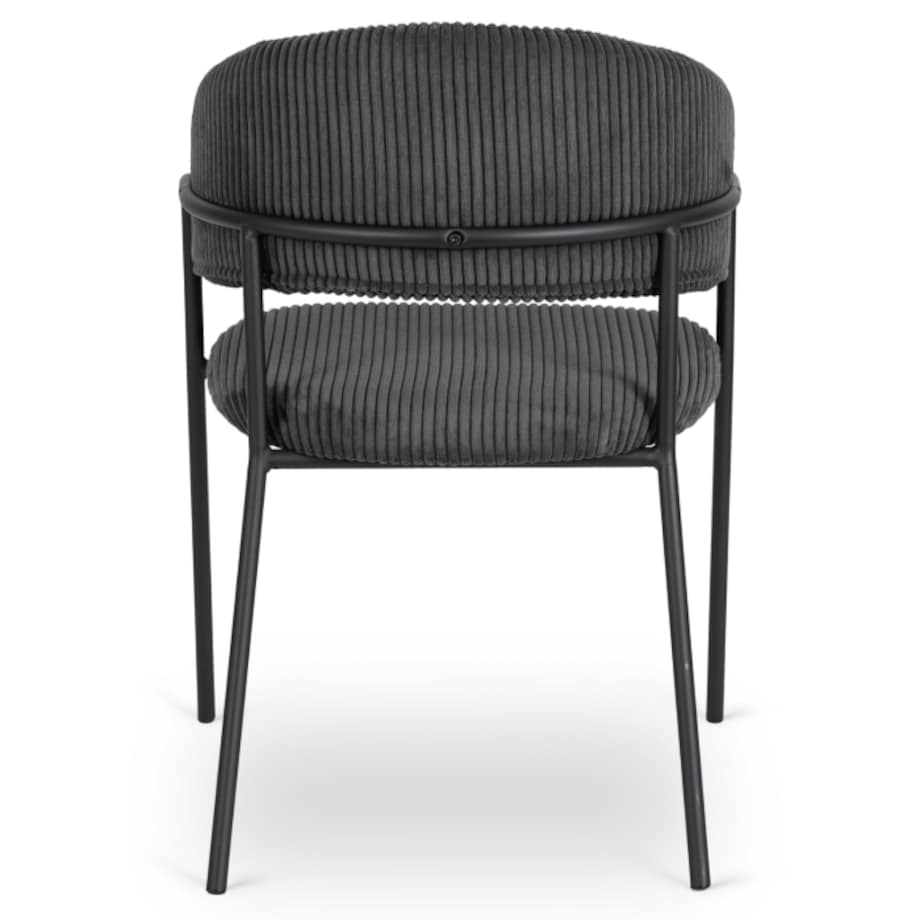 Krzesło Tapicerowane TINKA Czarne Sztruksowe Nowoczesne Loft