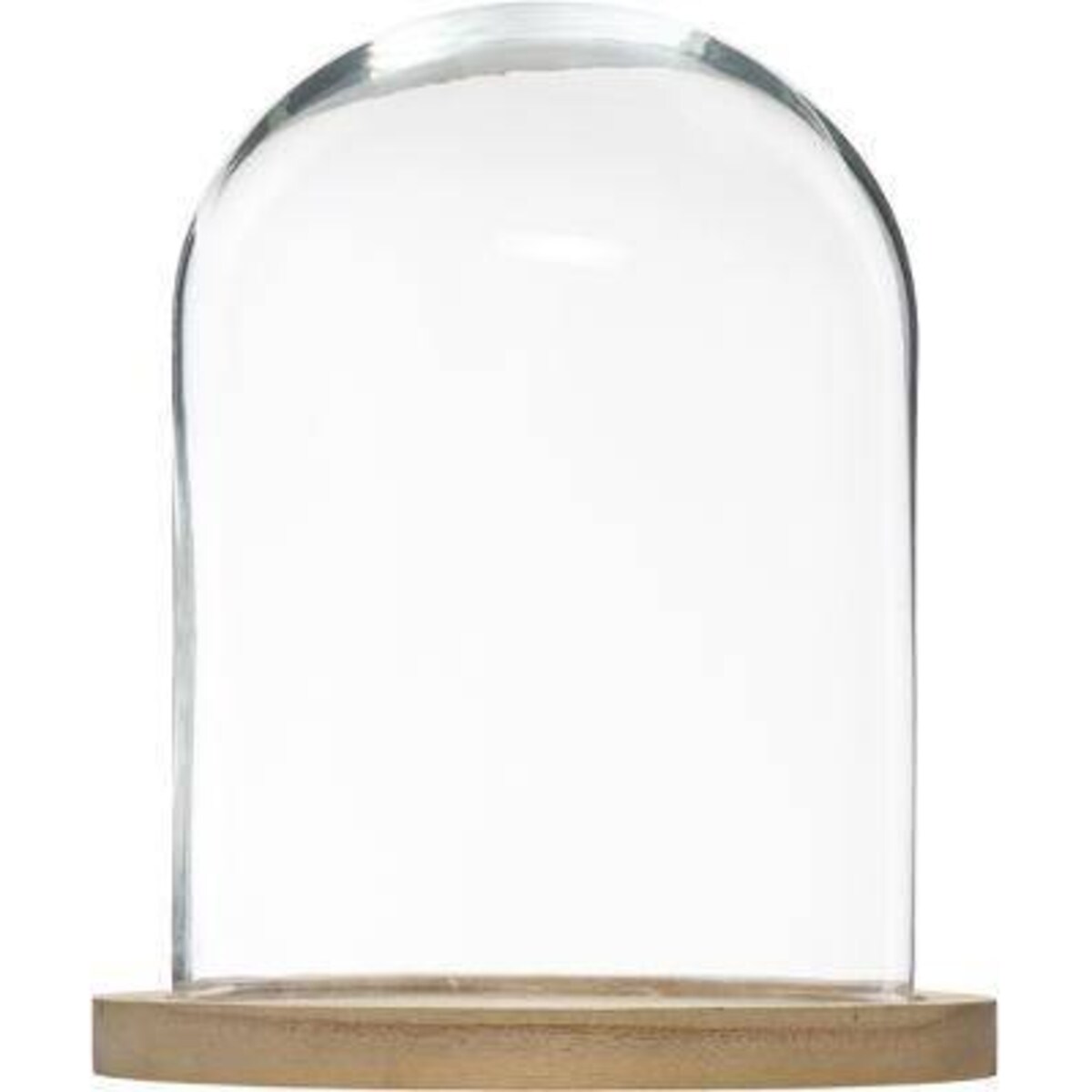 Szklana kopuła, Ø 23 cm, na drewnianej podstawie