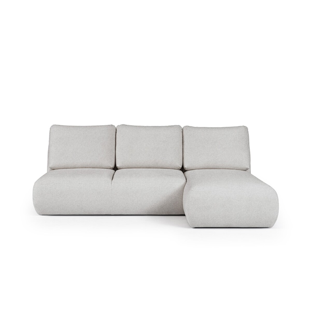 Mirel Sofa narożna prawa bez podłokietników szara