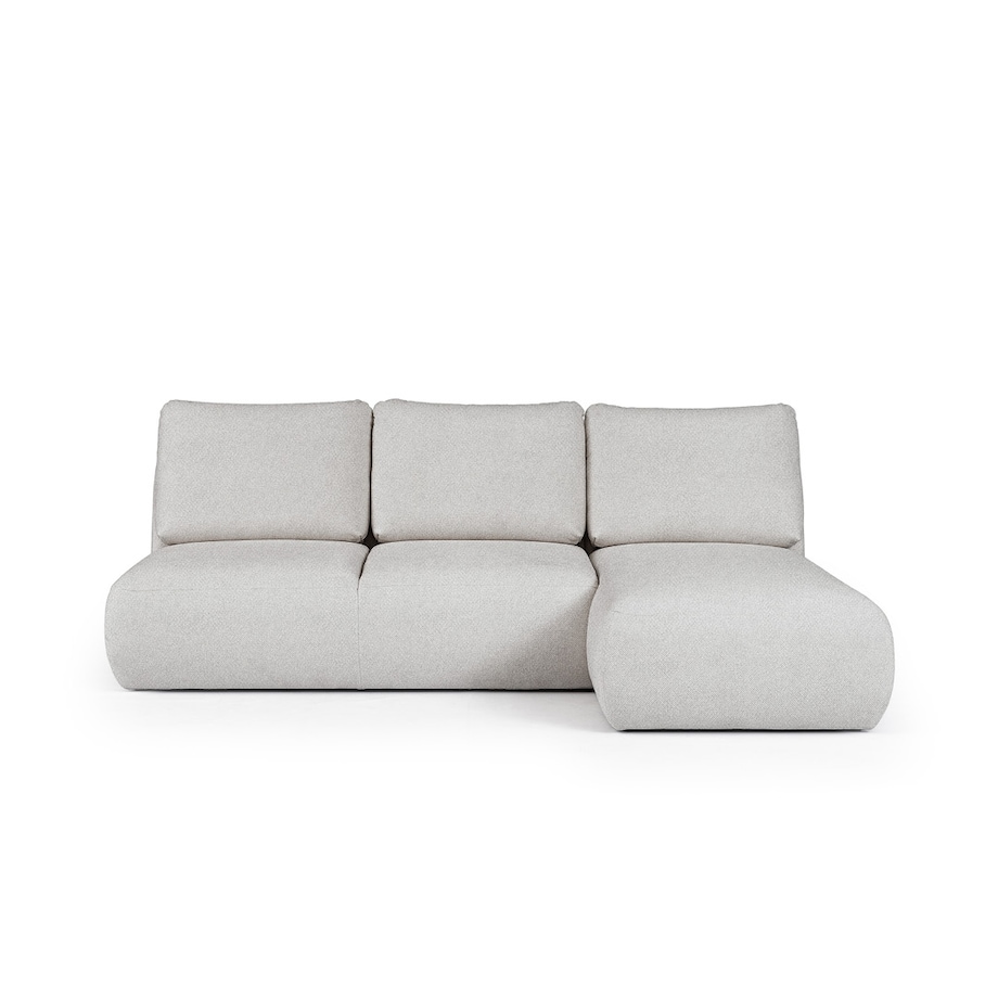 Mirel Sofa narożna prawa bez podłokietników szara