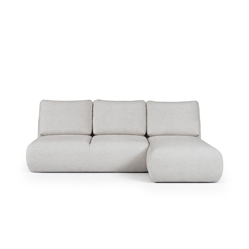Mirel Sofa narożna prawa bez podłokietników szara