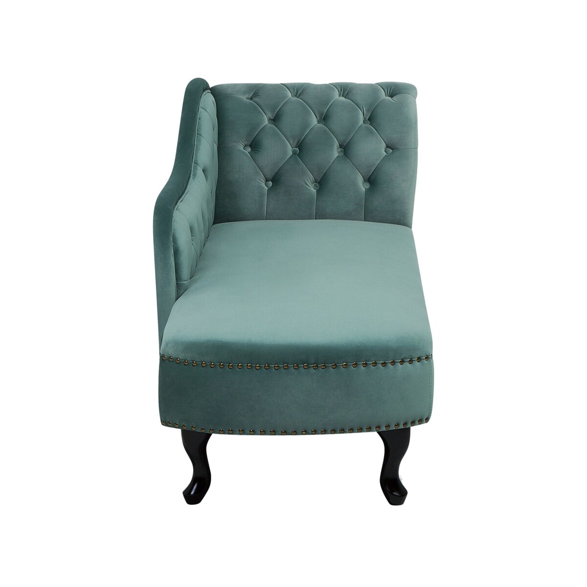 Szezlong welurowy prawostronny miętowy NIMES