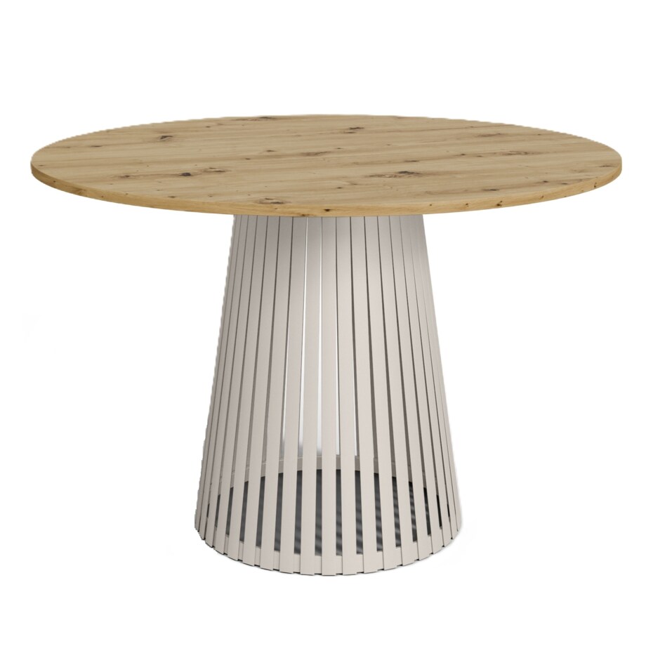 Stół VIV z lamelami do salonu, blat 75cm dąb artisan -podstawa kaszmir