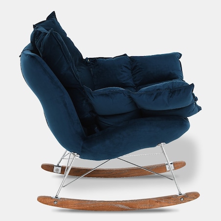 Fotel bujany Lieslie granatowy welur 90x102x85 cm Miloo Home