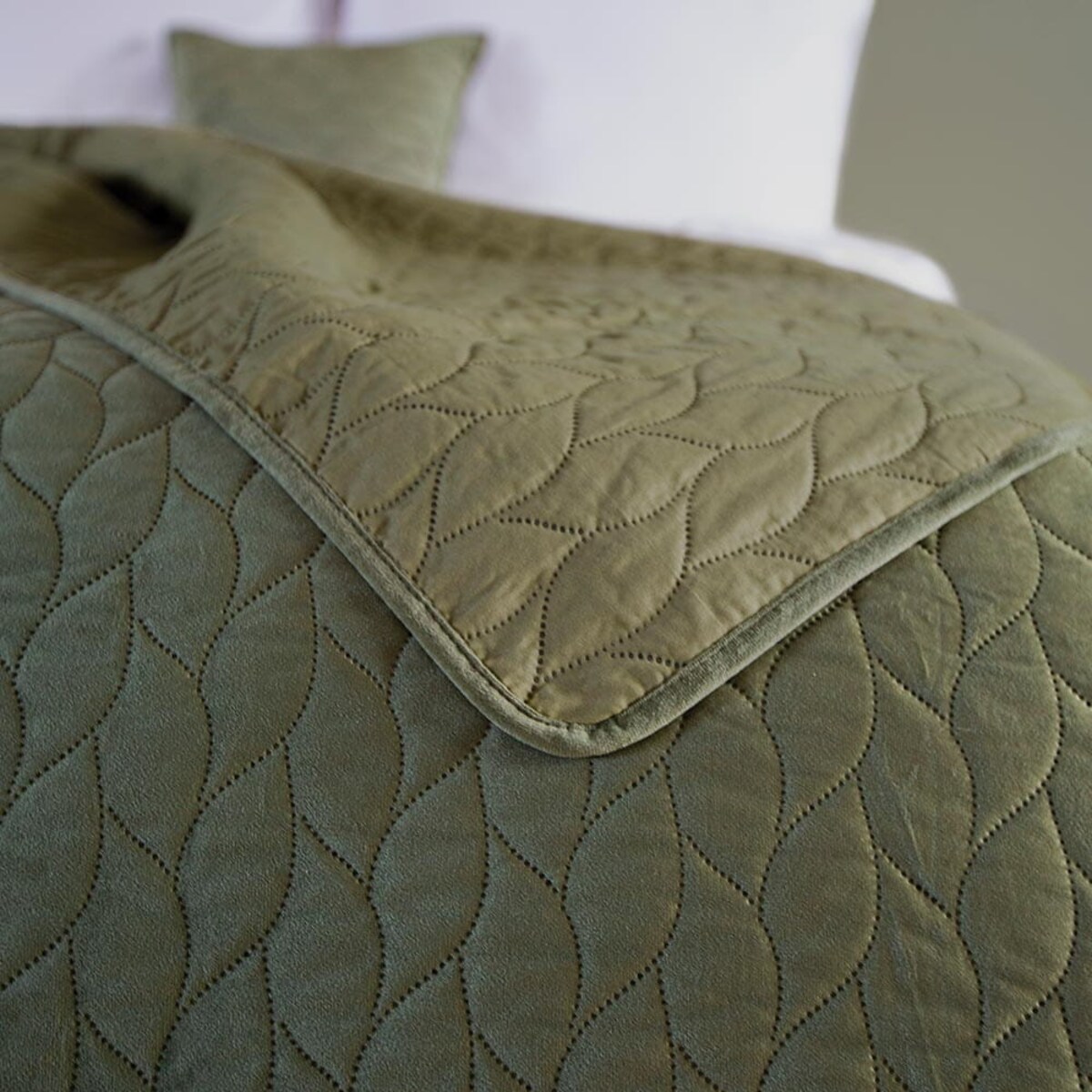 Narzuta pikowana Verde mink 170x210 zielona