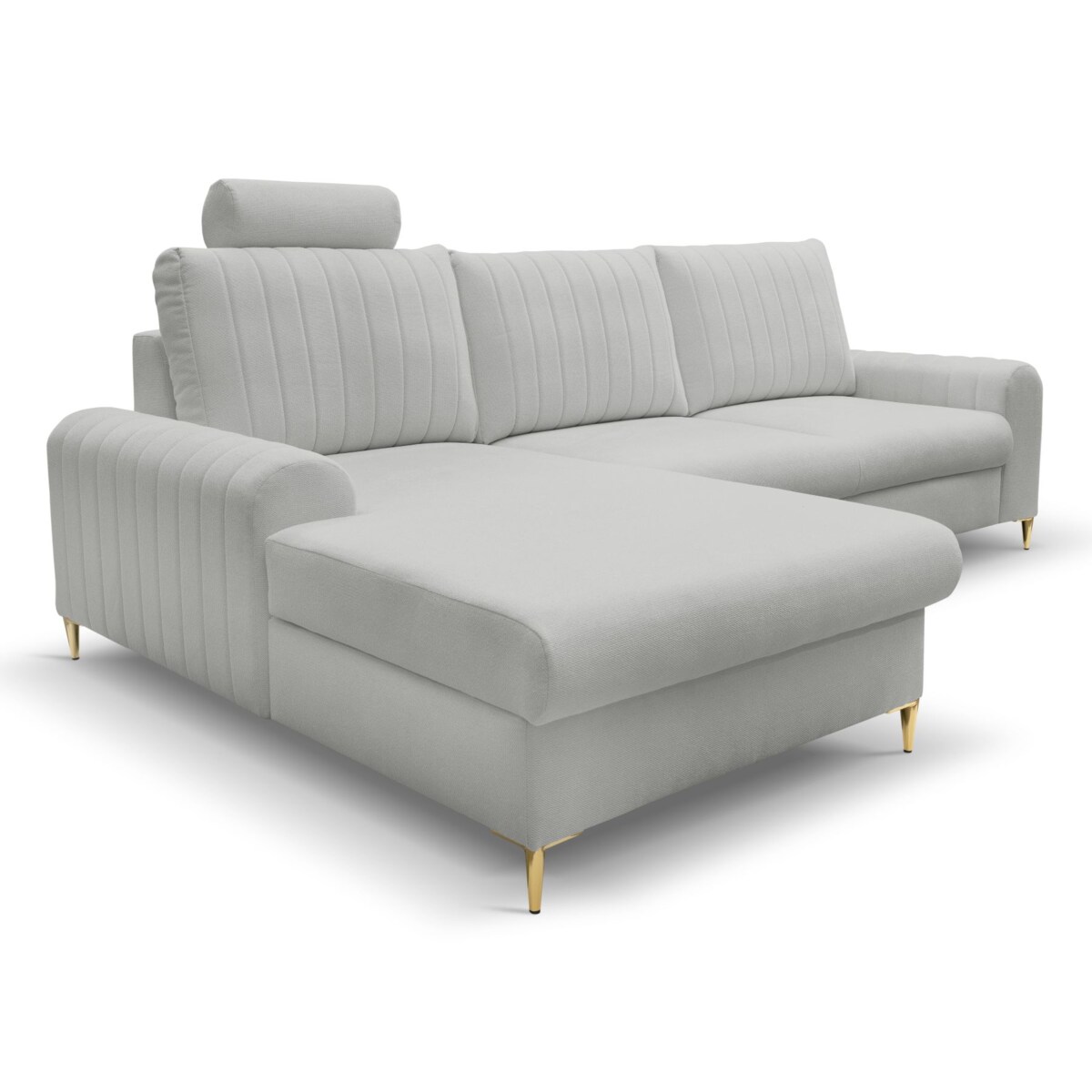 Elegancki narożnik MANGO z funkcją spania lewy - kolor popiel