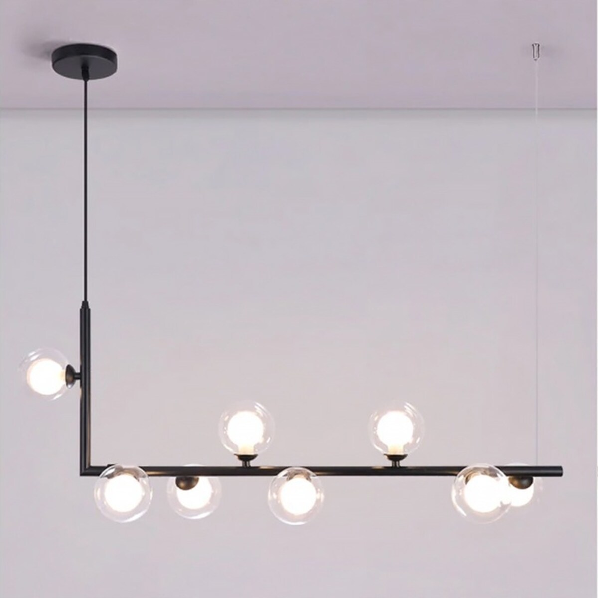 Lampa Sufitowa 8 Głowic Metalowa Czarna Industria