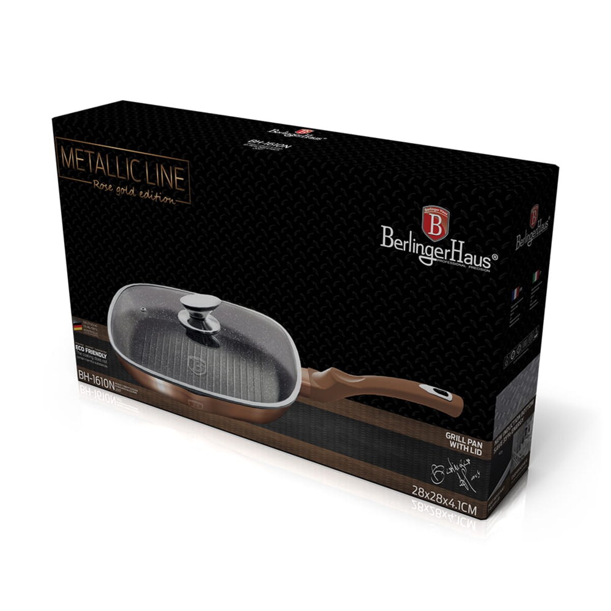 Patelnia grillowa 28 cm z pokrywką Berlinger Haus BH-1610