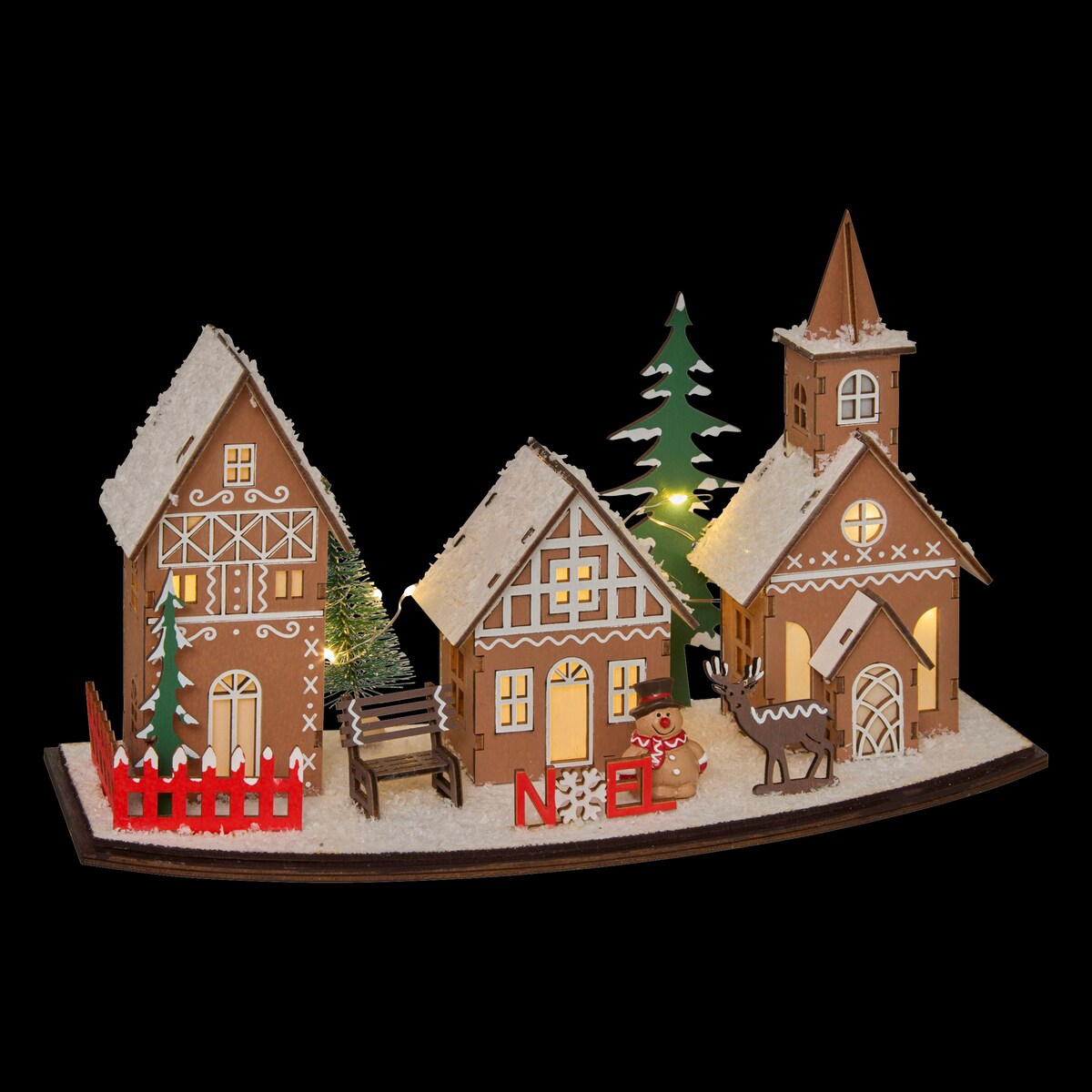 Lampion miasteczko bożonarodzeniowe, LED, 30 x 15 cm