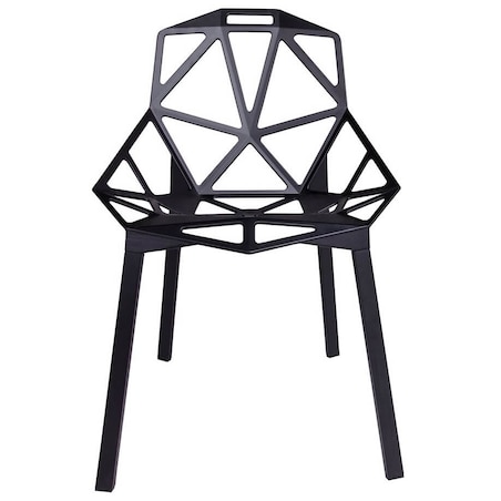 Ażurowe krzesło Split Premium DC-362.ALLBLACK King Home geometryczne czarne