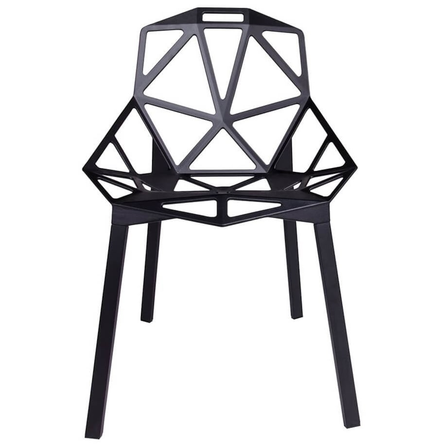 Ażurowe krzesło Split Premium DC-362.ALLBLACK King Home geometryczne czarne