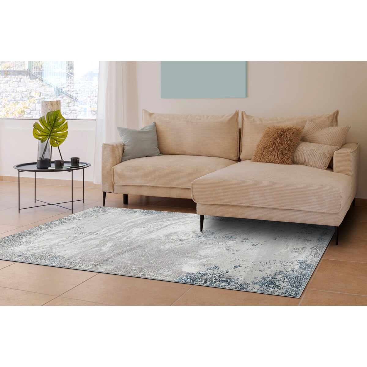 Dywan BLISS Z198AZ221 krem / niebieski - 180x270 cm