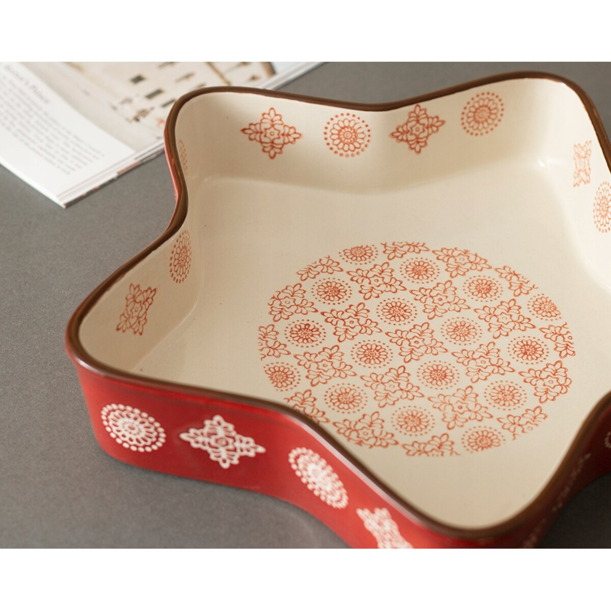 PATERA ŚWIĄTECZNA GWIAZDA czerwona 30x30cm