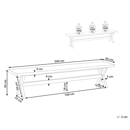 Ławka ogrodowa OLBIA 200 cm Beton Szary