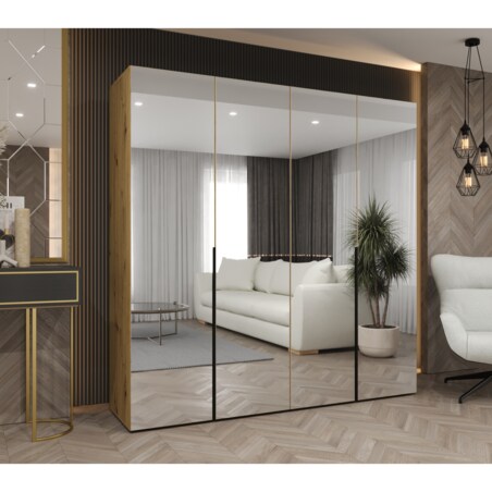 Szafa uchylna otwierana ALICANTE 3 200 wys. 202 cm Artisan + u. Czarny