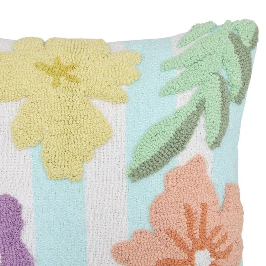 Poduszka dekoracyjna z tuftowanymi kwiatami, Wildflowers, 45x45 cm