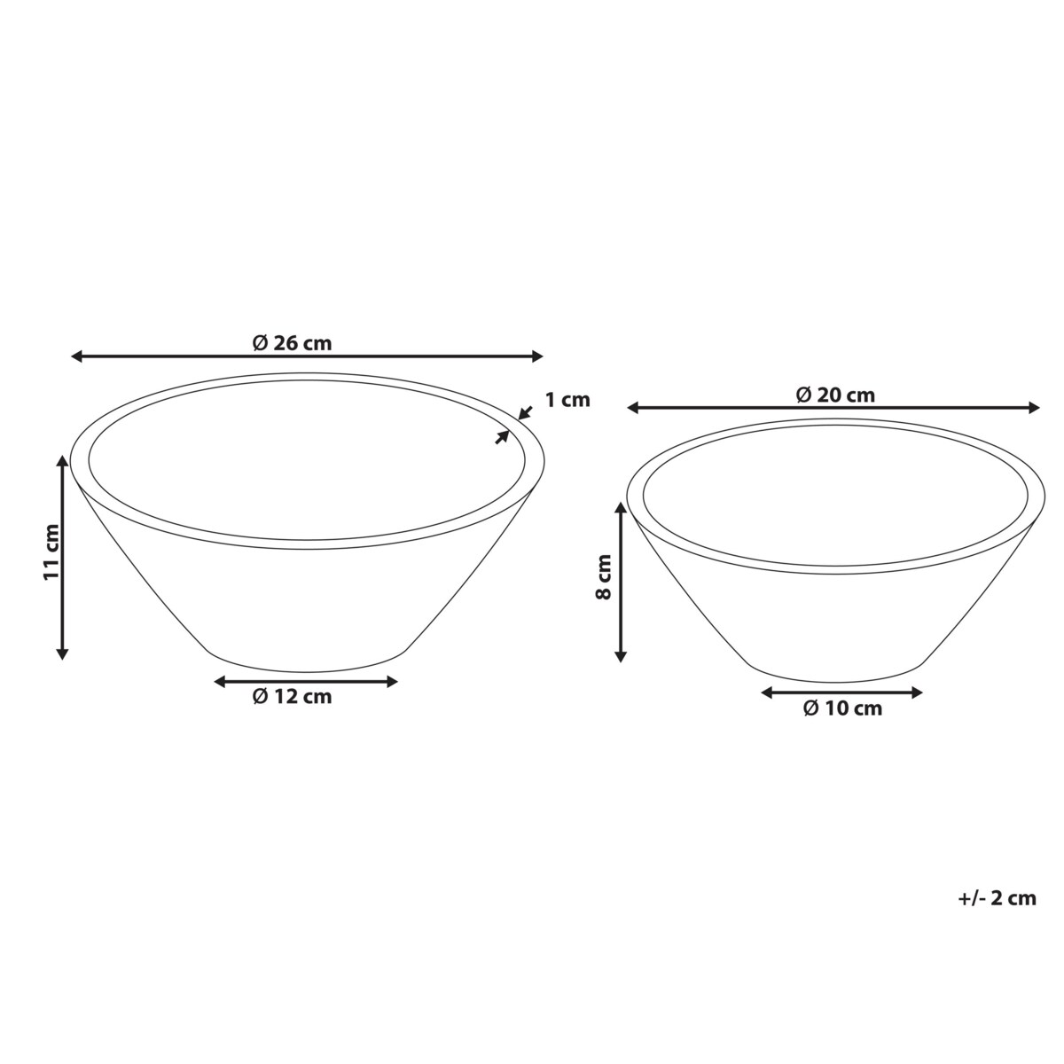 Zestaw 2 mis dekoracyjnych LUXOR Drewno mango Jasnobrązowy