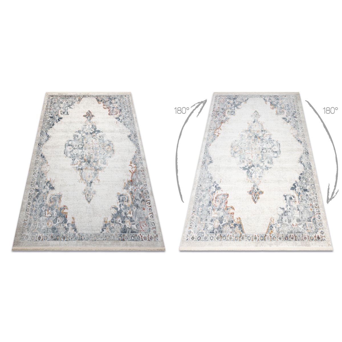 Dywan DISTIN 0826A biały / niebieski / 200x290 cm