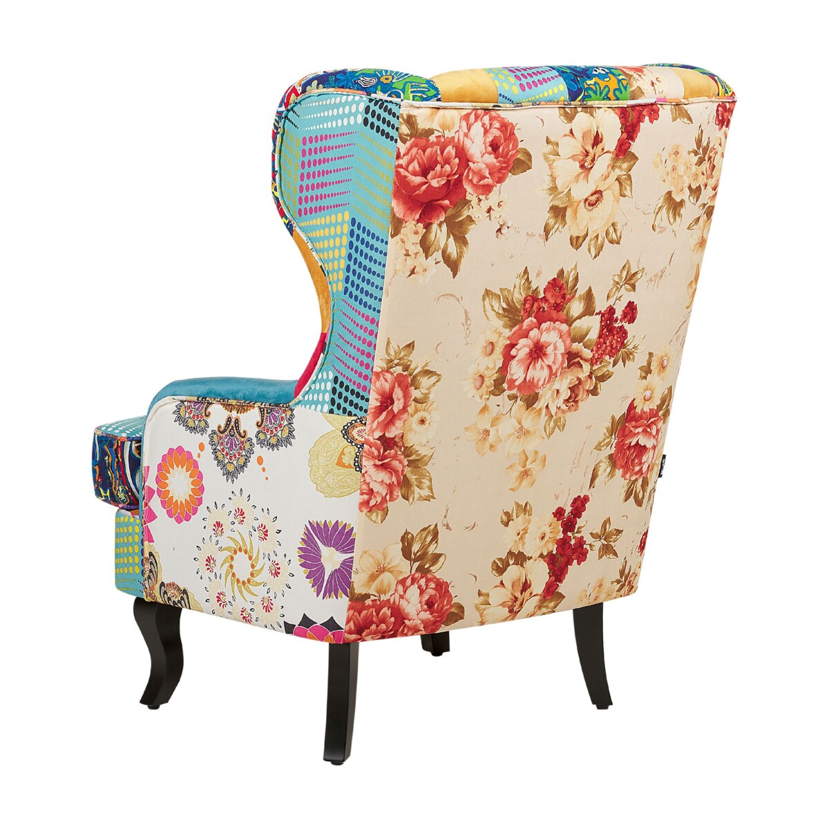 Fotel uszak patchwork niebieski MOLDE