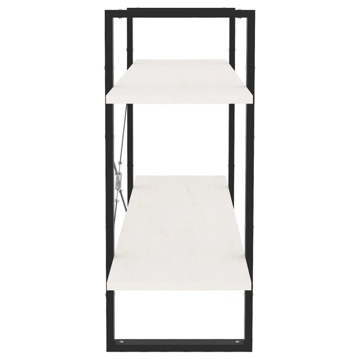 vidaXL Regał na książki, 2 półki, biały, 100x30x70 cm, drewno sosnowe