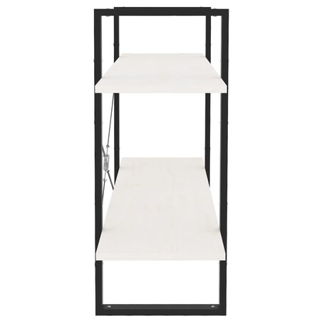 vidaXL Regał na książki, 2 półki, biały, 100x30x70 cm, drewno sosnowe