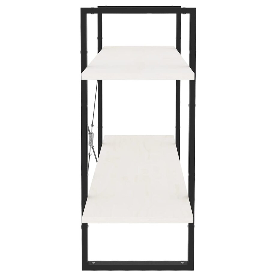 vidaXL Regał na książki, 2 półki, biały, 100x30x70 cm, drewno sosnowe