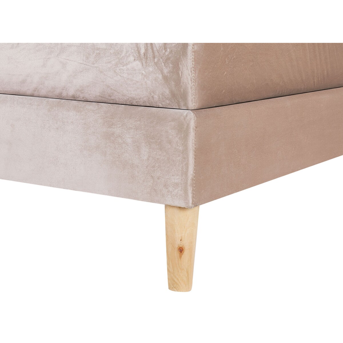 Łóżko kontynentalne welurowe 160 x 200 cm beżowe MARQUISE
