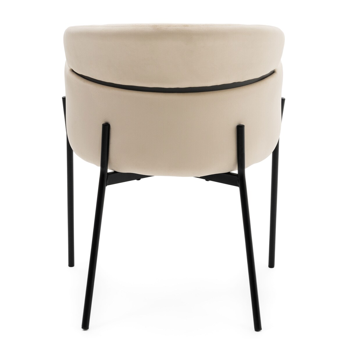 Krzesło tapicerowane welurowe do salonu BOLZANO beżowe