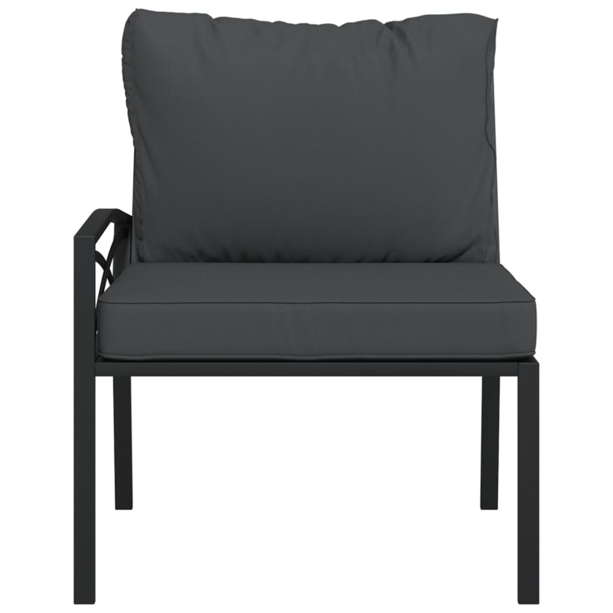 vidaXL Krzesła ogrodowe z szarymi poduszkami, 2 szt, 62x75x79 cm, stal
