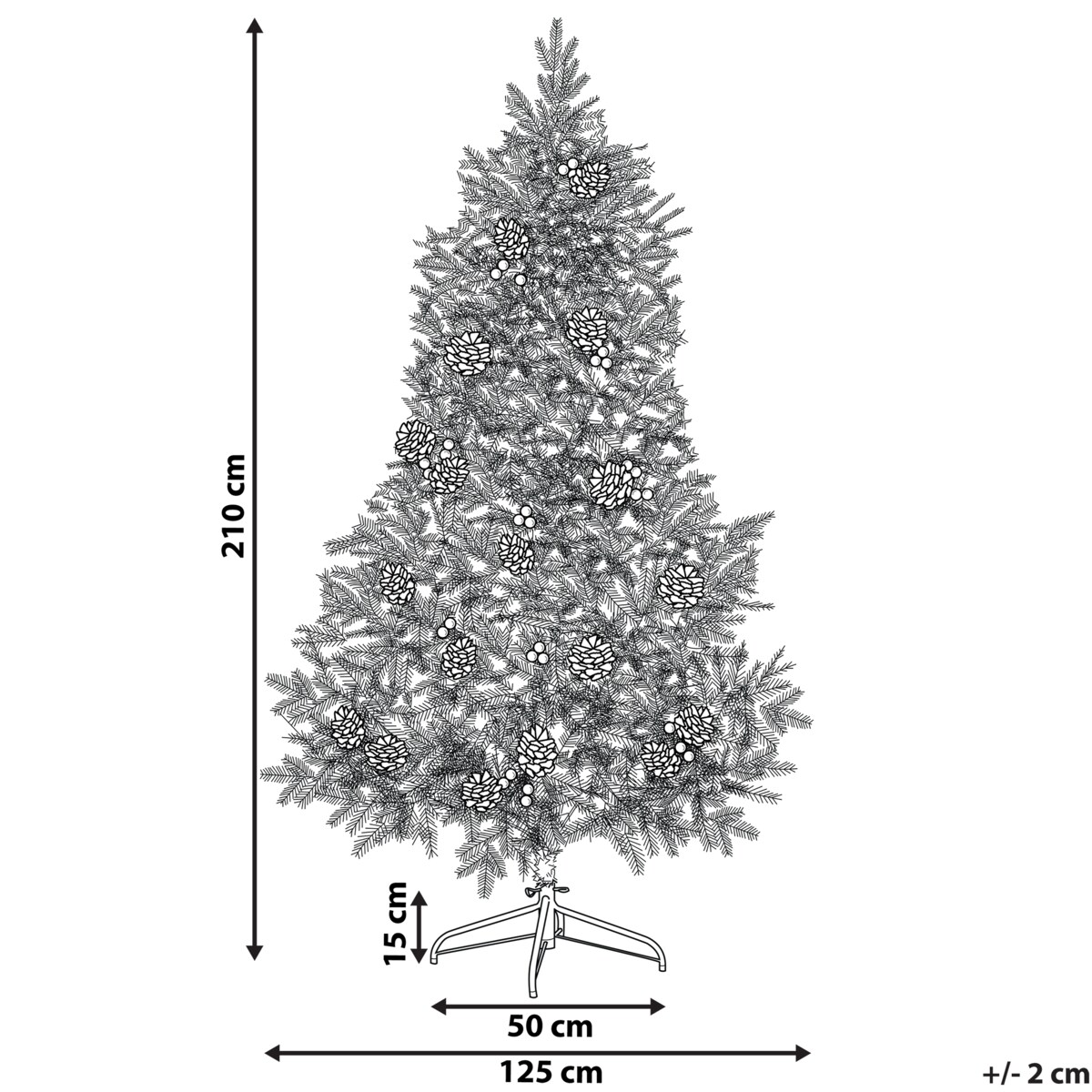 Sztuczna choinka świąteczna LED PALOMAR 210 cm Zielony