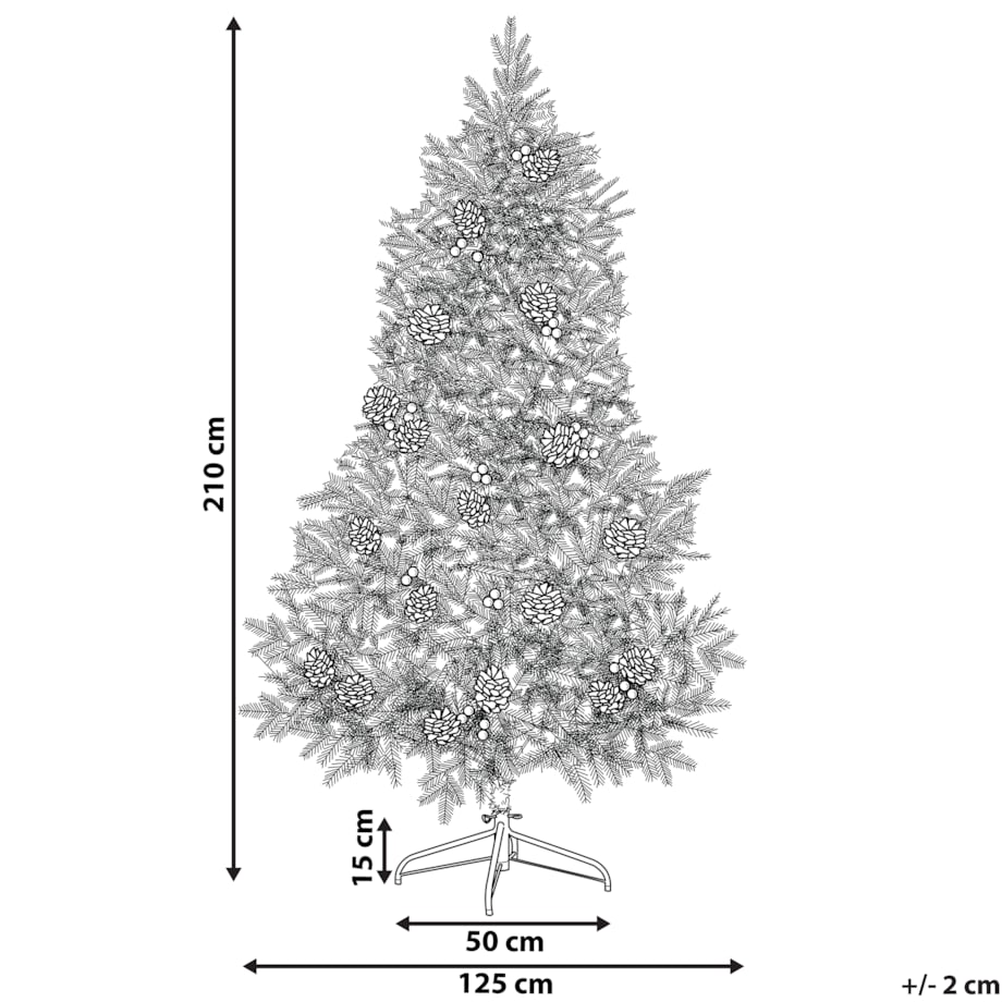 Sztuczna choinka świąteczna LED PALOMAR 210 cm Zielony