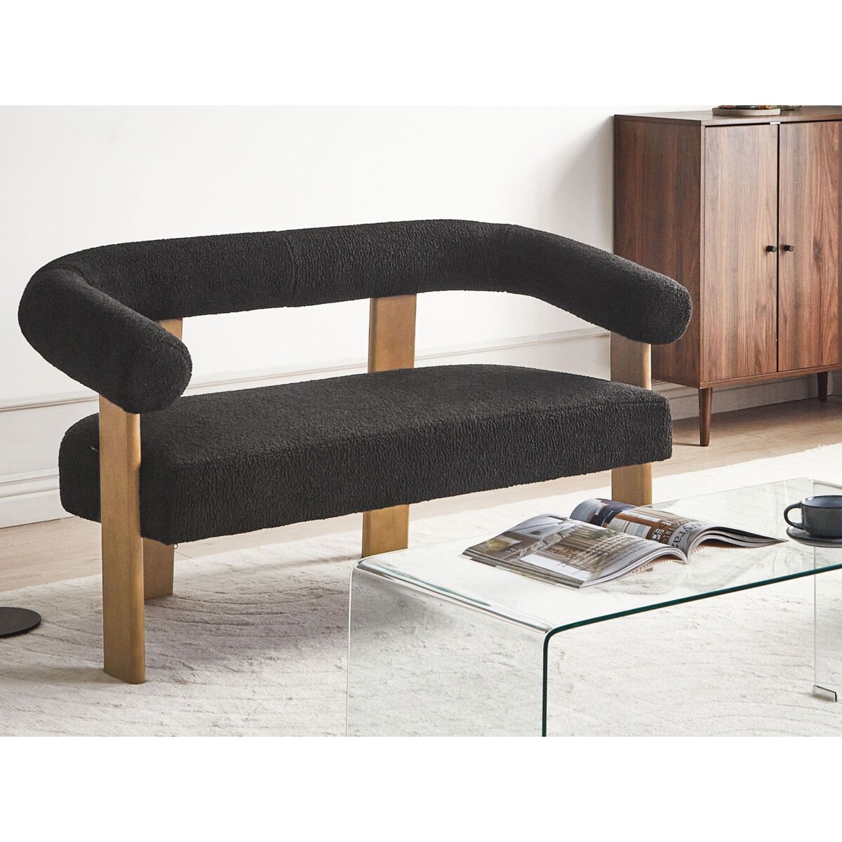 Sofa ILBRO Boucle Czarny dla 2 osób