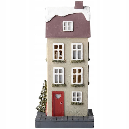 FIGURKA DOM DOMEK LED ŚWIĄTECZNA OZDOBA DEKORACJA NA PREZENT UPOMINEK 14cm