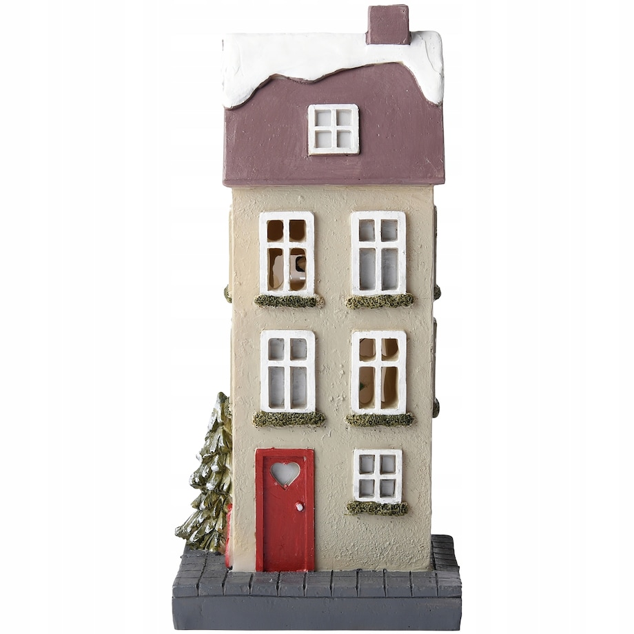 FIGURKA DOM DOMEK LED ŚWIĄTECZNA OZDOBA DEKORACJA NA PREZENT UPOMINEK 14cm