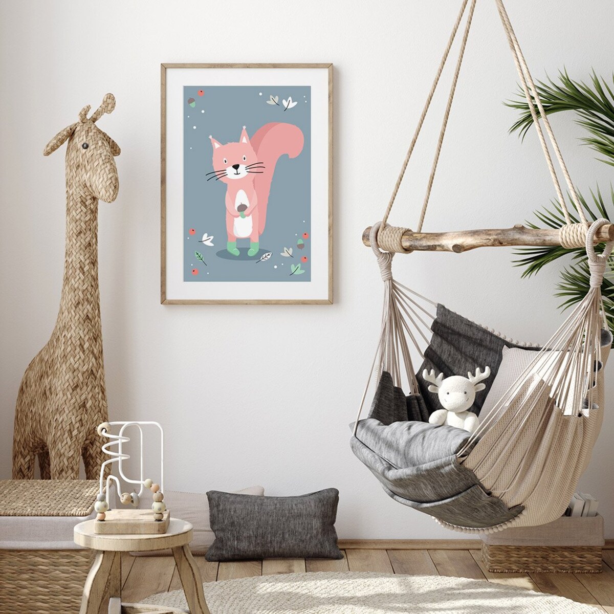 Plakat dla dzieci Wiewiórka psotka 20x30