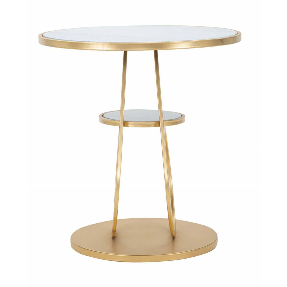 Stolik pomocniczy, okrągły, złoty stelaż, Ø 55 cm