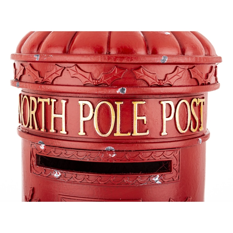 Dekoracja - duża skrzynka na listy okrągła 76x28x28 cm NORTH POLE POST