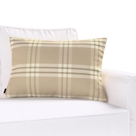 Poszewka Kinga na poduszkę prostokątną 47x28 krata beżowa