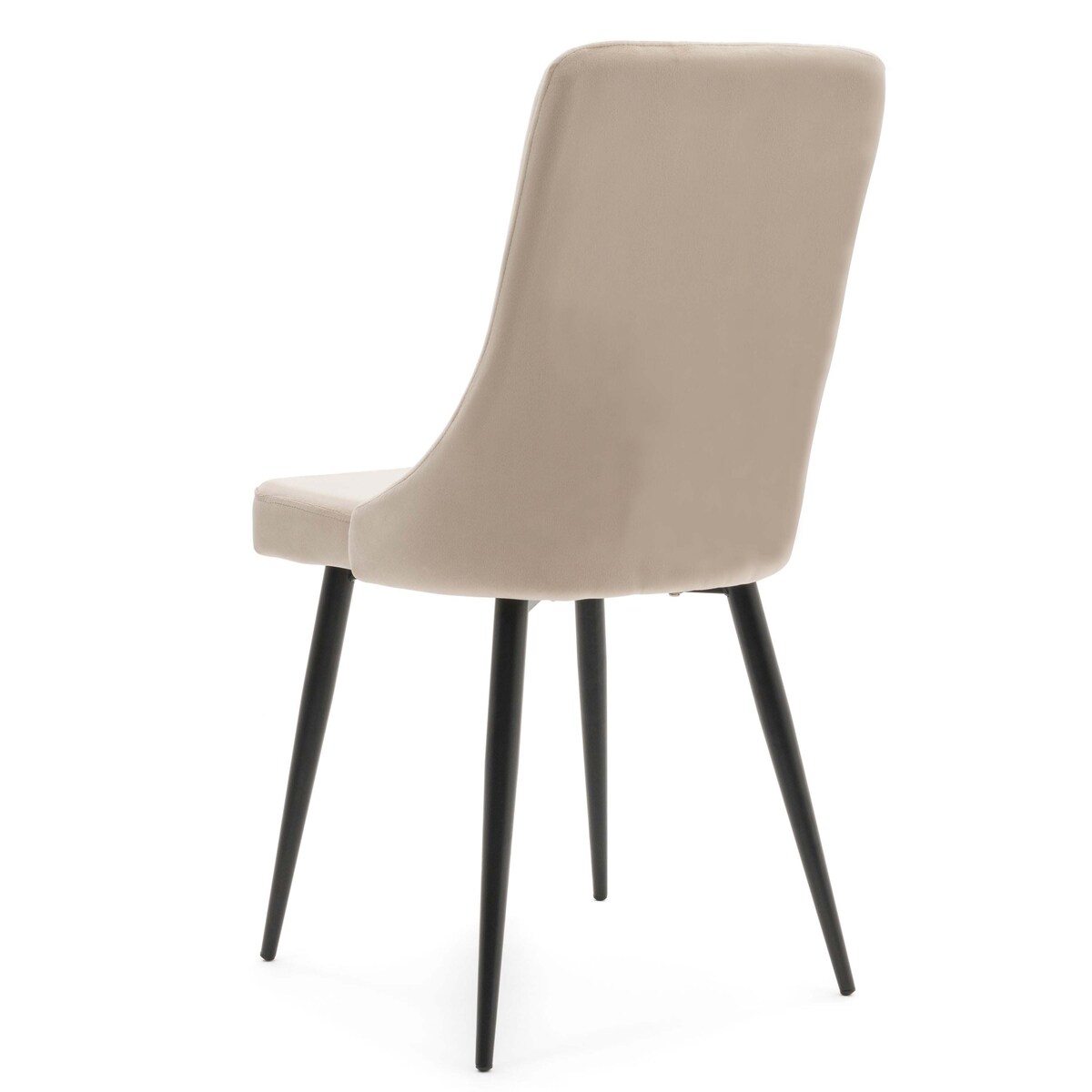 Krzesło tapicerowane welurowe do salonu jadalni CAREN beżowe