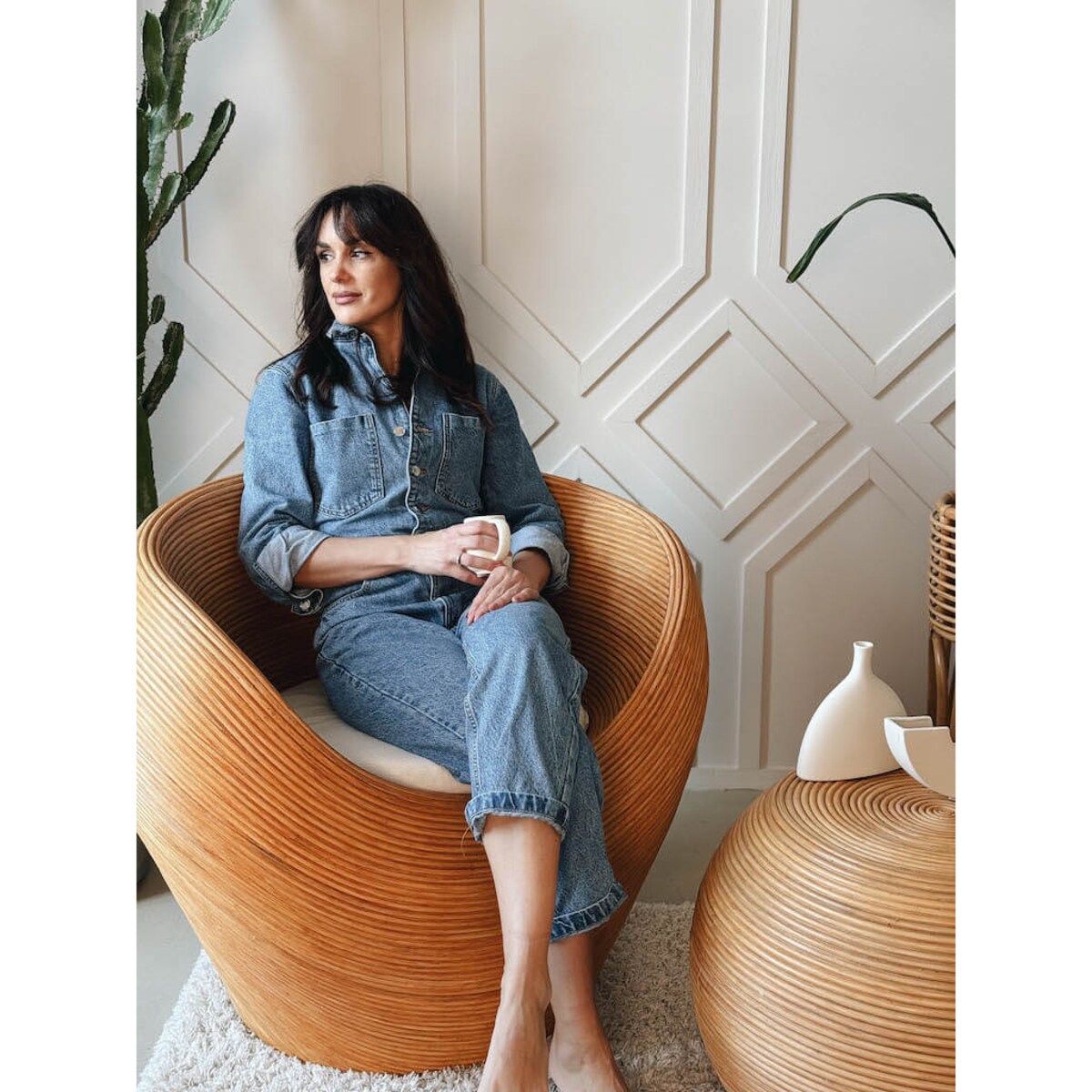 FOTEL RATTANOWY TEGAL JASNY