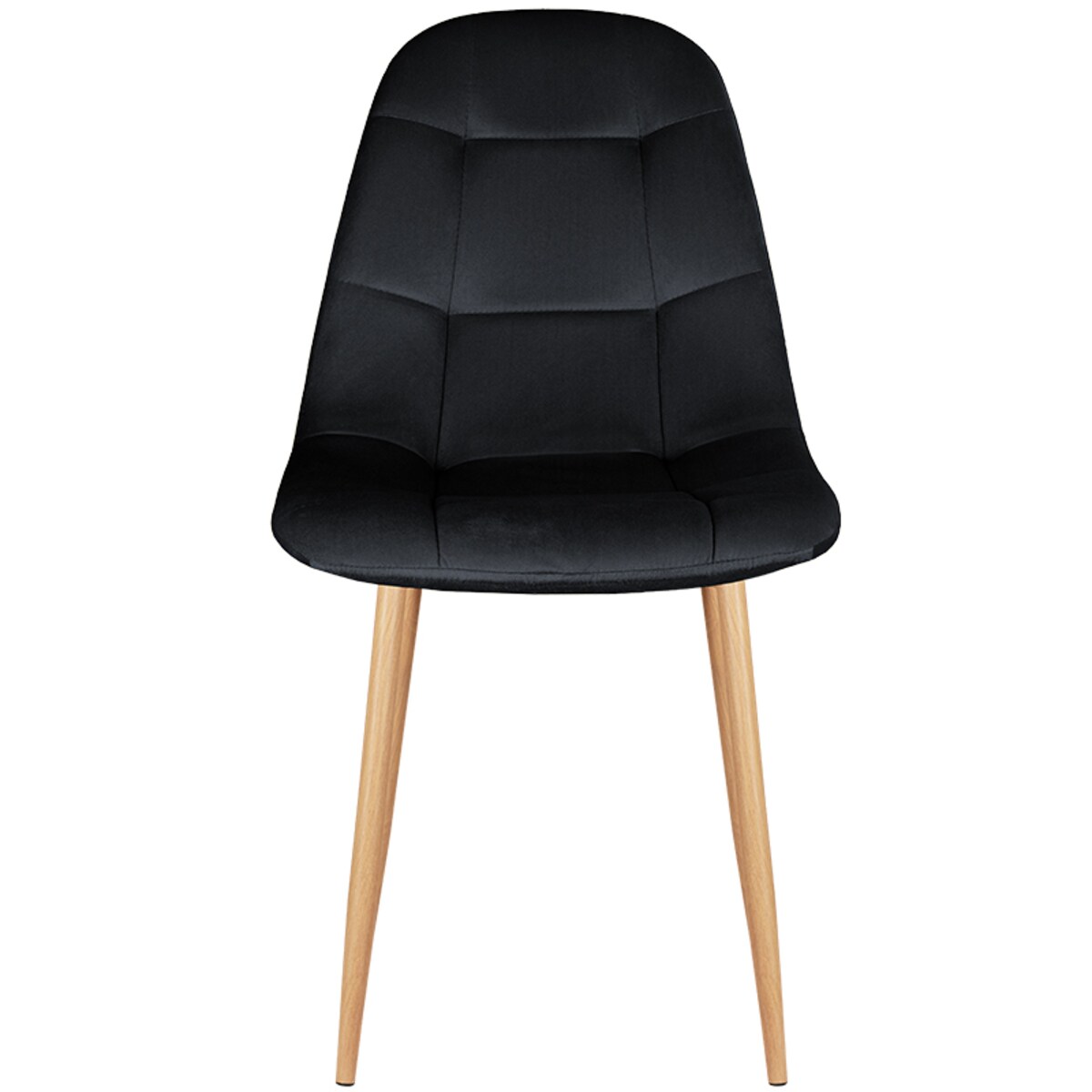 Krzesło tapicerowane czarne welurowe pikowane do salonu jadalni