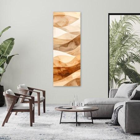 Obraz do salonu sypialni biura loftu, Abstrakcyjne fale pastelowy beżowy