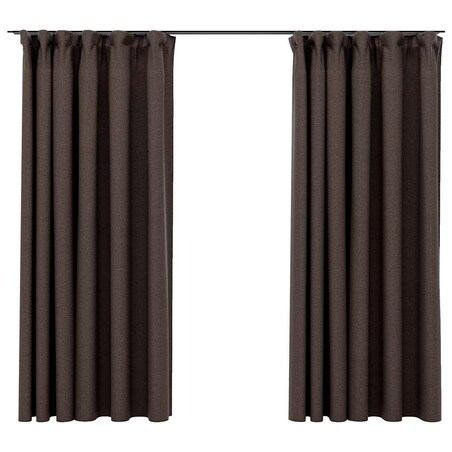 vidaXL Zasłony stylizowane na lniane, 2 szt., taupe, 140x175 cm