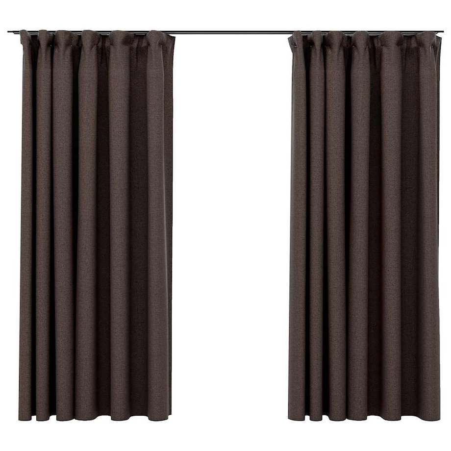 vidaXL Zasłony stylizowane na lniane, 2 szt., taupe, 140x175 cm