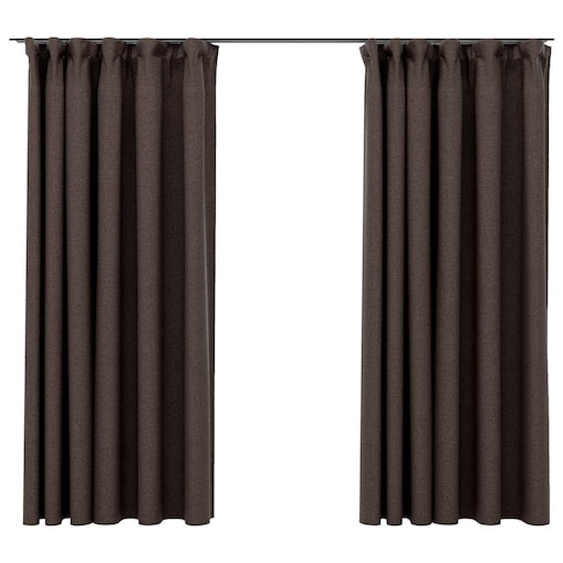 vidaXL Zasłony stylizowane na lniane, 2 szt., taupe, 140x175 cm