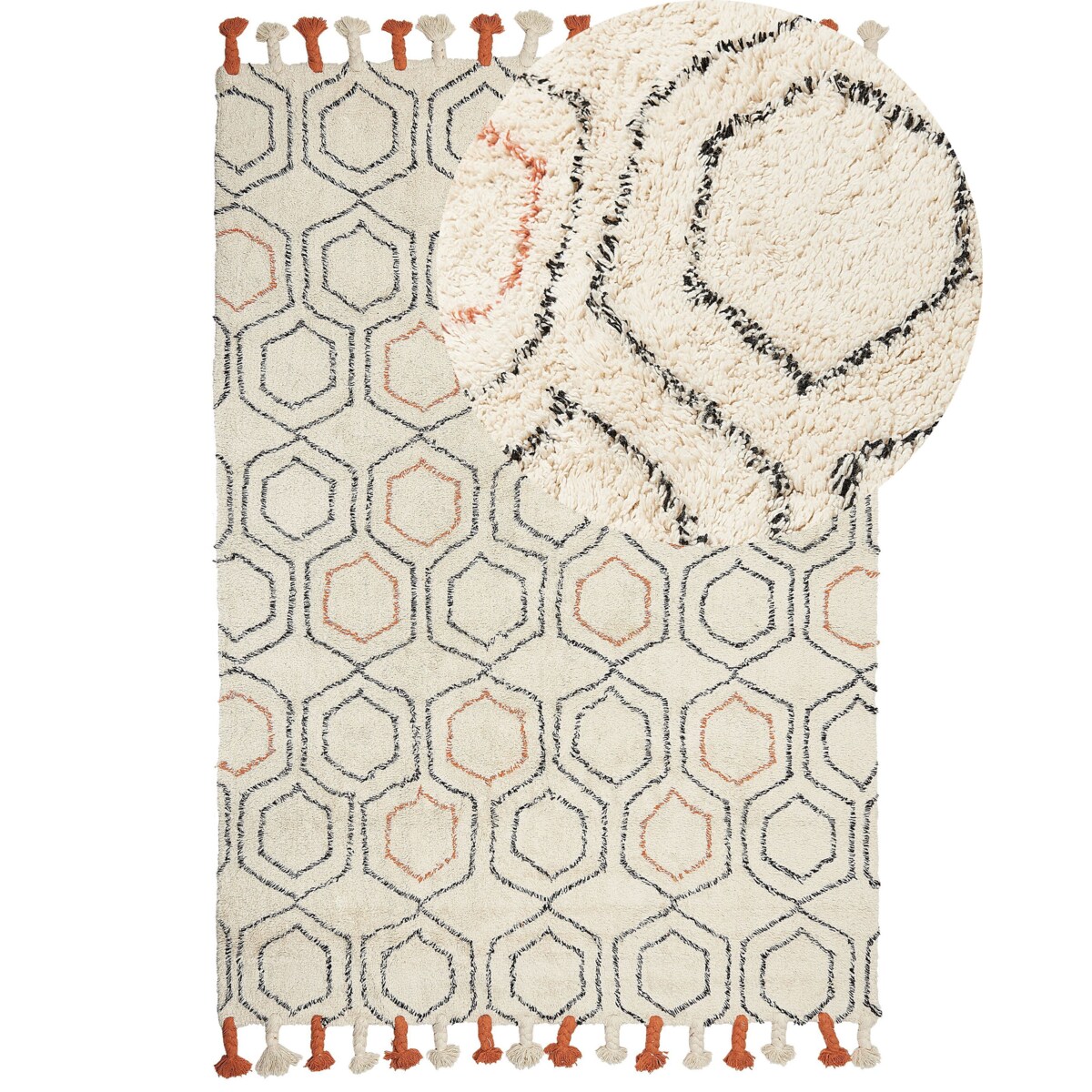 Dywan bawełniany 160 x 230 cm beżowo-pomarańczowy HAJIPUR