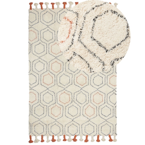 Dywan bawełniany 160 x 230 cm beżowo-pomarańczowy HAJIPUR